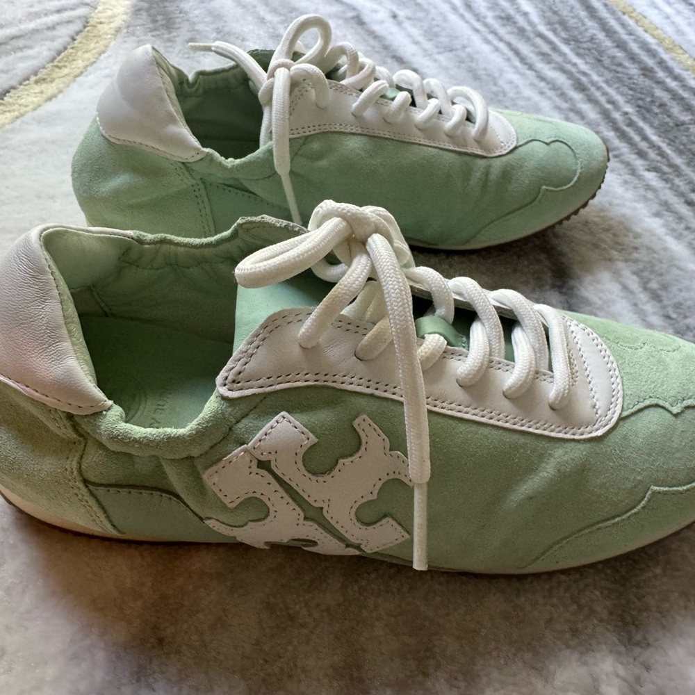 Tory Burch Green and White Sneakers